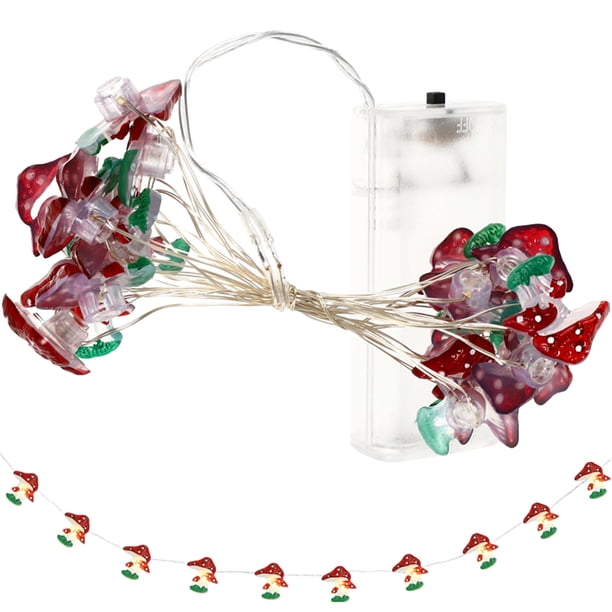Cadena de luces LED para plantas, cadena de luces con forma de hongo, cadena de luces decorativas para festivales