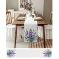 thumbnail image 6 of Botanical Floral Burlap Cotton Table Runner 13x120 Inches Long, Watercolor Wildflower Purple Farmhouse Table Runners, Outdoor Dining Tablecloths Decor for Baby Shower/Party/Wedding, 6 of 6