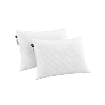 Almohada Ajustable Suave Luuna, 2 Pack, Relleno 100% Memory Foam Triturado Ajustable, Funda Lavable, blanco Estándar