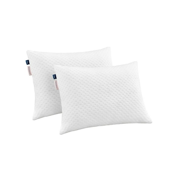 Almohada Ajustable Suave Luuna, 2 Pack, Relleno 100% Memory Foam Triturado Ajustable, Funda Lavable, blanco King Size