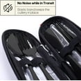 thumbnail image 2 of jimin Travel Utensils with Case, Portable Silverware Set for Work, Stainless Steel Reusable Travel Cutlery Set, Fork and Spoon Set for Camping, Picnic, Gadgets, Lunch Box for Men, Black, 2 of 7