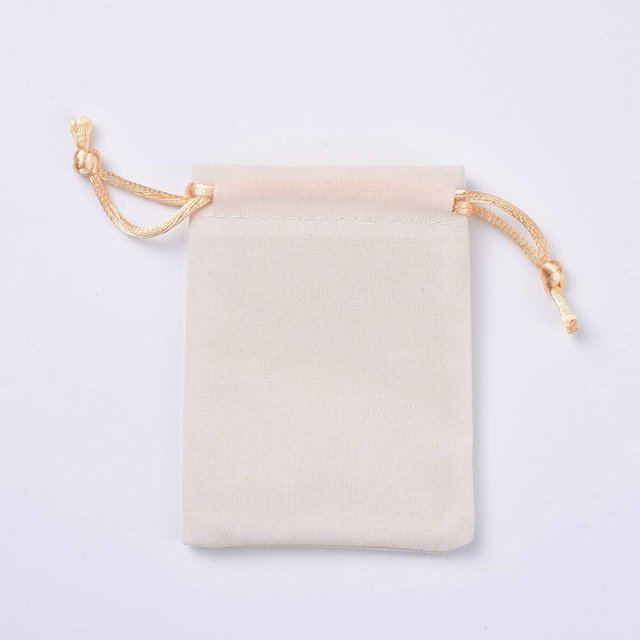 20 bolsas de terciopelo con cordón, color trigo, 9,2-9,5 x 7-7,2 cm