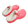 thumbnail image 4 of Willtoo Womens Fur Lined Clogs Memory Foam Warm Fuzzy Slippers Winter Waterproof Indoor Outdoor Slipper Red 7, 4 of 4