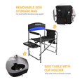 thumbnail image 3 of KingCamp Folding Portable Heavy Duty Camping Directors Chair with Side Table Pockets for Outdoor Beach Trip Lawn Picnic Tailgating Sports Backpacking Fishing, Oversize, Black/Royal Blue 2pack, 3 of 5