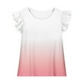 thumbnail image 3 of Piuwrlz Short T-Shirts Sleeve Kids Girls Round Neck Shirt Printed Shirt Top Pink Size 14 Years, 3 of 8