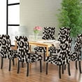 thumbnail image 2 of Marble Geometric Lines and Cubes Black and White Marbling Surface Modern Luxurious Chair Covers Set of 6 Decorative Seat Slipcovers Removable for Dining Room, 2 of 5