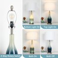 thumbnail image 4 of Lámparas de mesa BeSlowe Tall Glass de 66 cm, juego de 2 con USB y luz nocturna, 4 of 7