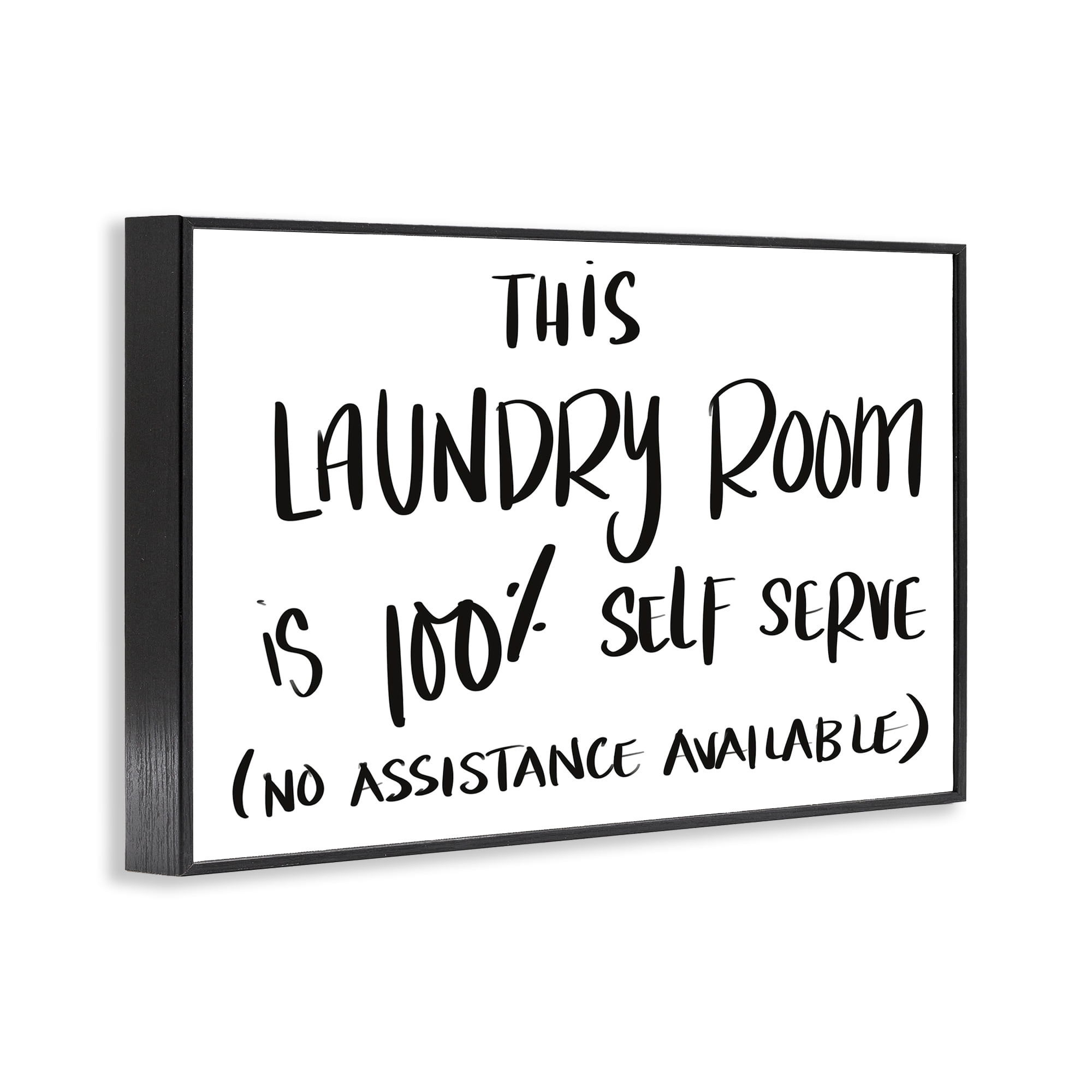 Stupell Industries Self Serve Laundry No Assistance Black Framed Giclee Art, design by SD Graphics Studio