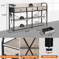 thumbnail image 4 of Zimtown Modern Console Table with Power Outlet, 55" Narrow Sofa Table Industrial Entryway Table with USB Ports, Behind Couch Table for Entryway, Hallway, Foyer, Living Room, Bedroom, Gray, 4 of 8