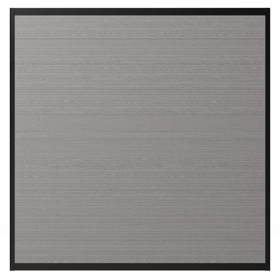 6ft H x 6ft W WamBam Privacy Fence Panel, Composite Fence Kit with Aluminum Frame, Woodgrain Boards, No-Dig Install, UV Resistant Outdoor Fence for Backyard Patio or Pool, Slate Grey BLI19113