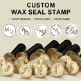 thumbnail image 3 of Personalized Brass Wax Seal Stamp With Wooden Handle For Wedding Invitations Letters Cards, 3 of 7