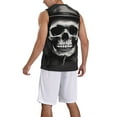 thumbnail image 2 of Honeii Black White Hat Skull print basktball shirt for men and women, Unisex basketball jersey for Theme party-4X-Large, 2 of 6
