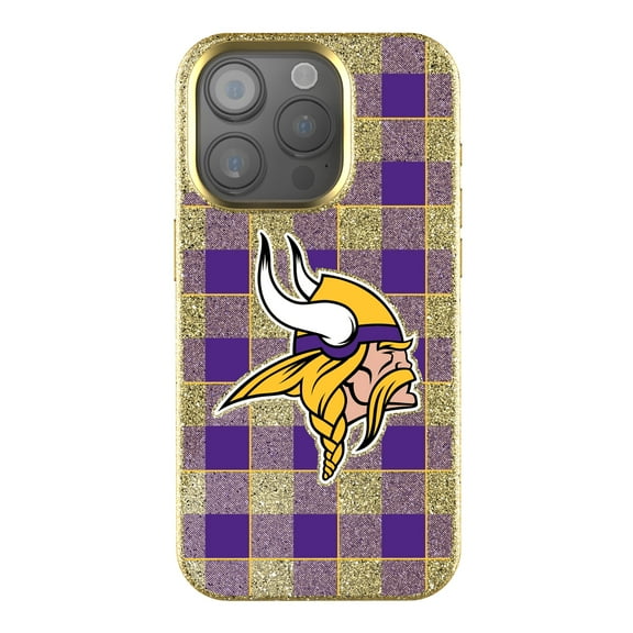 Keyscaper Minnesota Vikings Plaid Bling iPhone Case