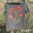 thumbnail image 2 of Vintage Poppy Flower Graphic Tee, Botanical Nature Art, Nature Shirt, Classic Floral T-Shirt, 2 of 3