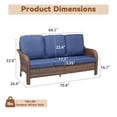 thumbnail image 6 of PPorfamilia 3-Seat Outdoor Rattan Sofa Patio PE Wicker Couch Deep Seating Furniture with Blue Cushions, for Porch Backyard Deck Poolside Garden, 6 of 6