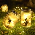 thumbnail image 3 of 2-Pack outdoor solar lanterns with fairy lights, waterproof hanging or standing garden balcony decor in warm white, 3 of 4