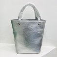 thumbnail image 2 of Bolsos de cubo casuales para mujer, bolsos y carteras de diseñador de lujo, novedad de 2023, bolso de hombro con decoración de remaches y asa superior de cuero PU, 2 of 5
