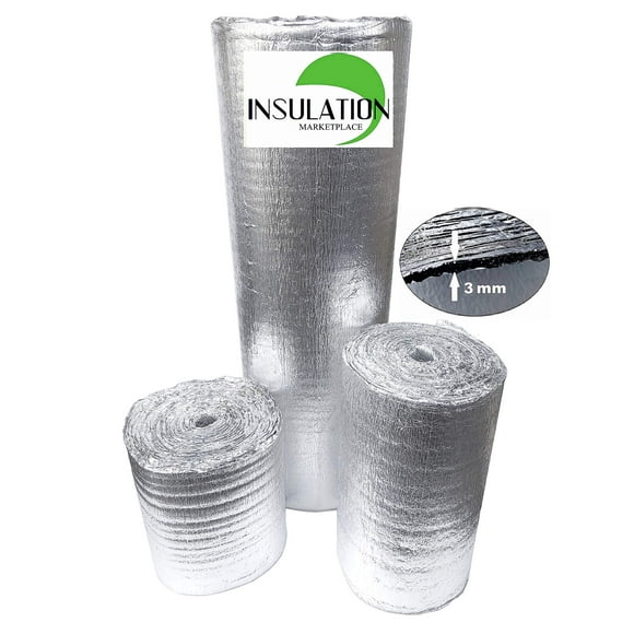 SmartSHIELD -3mm 48"x100Ft Reflective Insulation roll, Foam Core Radiant Barrier, Thermal Insulation Shield, Commercial Grade - Pure Aluminum