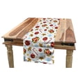 thumbnail image 1 of Christmas Table Runner, Xmas Yuletide Noel Theme with Ornaments Cones Snowflake Stars Jingle Bells Pines, Dining Room Kitchen Rectangular Runner, 3 Sizes, by Ambesonne, 1 of 2