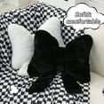 thumbnail image 3 of SUSIELADY Bow Pillow Room Decor, Plush Bow Pillows for Bedroom, Sofa, or Office Chair, Soft and Comfortable Accent Cushion, 15.7" x 11.81", Black, 3 of 6