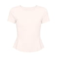 thumbnail image 4 of BLTIBY Girls Cap Sleeve Shirts Crew Neck Cute Summer Ruffle Hem Tops Loose Casual Short Sleeve Tees Soft Kids Clothes White 5-6 Years, 4 of 9