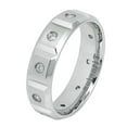 thumbnail image 2 of 6MM Comfort Fit Titanium Wedding Band Brushed Notches CZ Titanium Ring (Size 7 to 12), 2 of 4