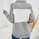 thumbnail image 3 of Gibobby Sueteres Para Mujeres Calientitos Elegantes Suéter de punto torcido con cuello Suéter de tamaño de moda Suéter Suelto Mujer(Gris,XG), 3 of 5
