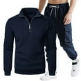 thumbnail image 4 of YueHuiYing Fashion Men's Outfits 2 Piece Casual Tracksuits Long Sleeve Zip Down Shirt and Pant Sets for Men's Set, 4 of 4
