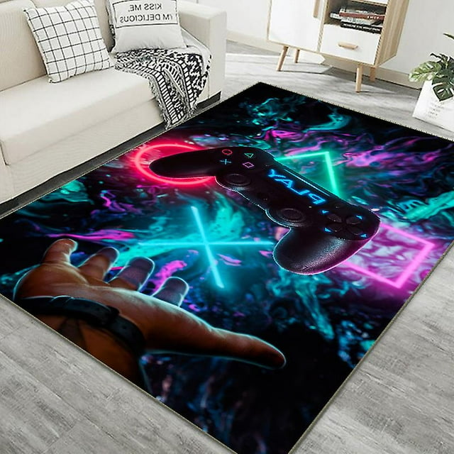 Tapis de Console de Jeu Poignée 3d Dessin Animé E-sports Tapis de Chambre