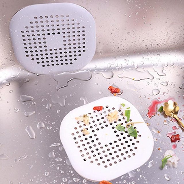 4 Uds tapa de desagüe de fregadero reutilizable tapón de pelo drenaje de ducha Protecto con ventosas