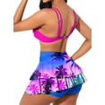 thumbnail image 4 of Txlixc Traje de baño de 2 piezas para mujeres, vestido de bikini de color sólido + falda de hoja de loto Txlixc  moda, 4 of 5