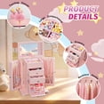 thumbnail image 6 of Sfugno Musical Jewelry Box for Girls, Kids Wooden Jewelry Boxes & Organizers with Mirror, 4 Layer Jewelry Organizer Box Display for Rings Earrings Necklaces Bracelets,Pink, 6 of 8