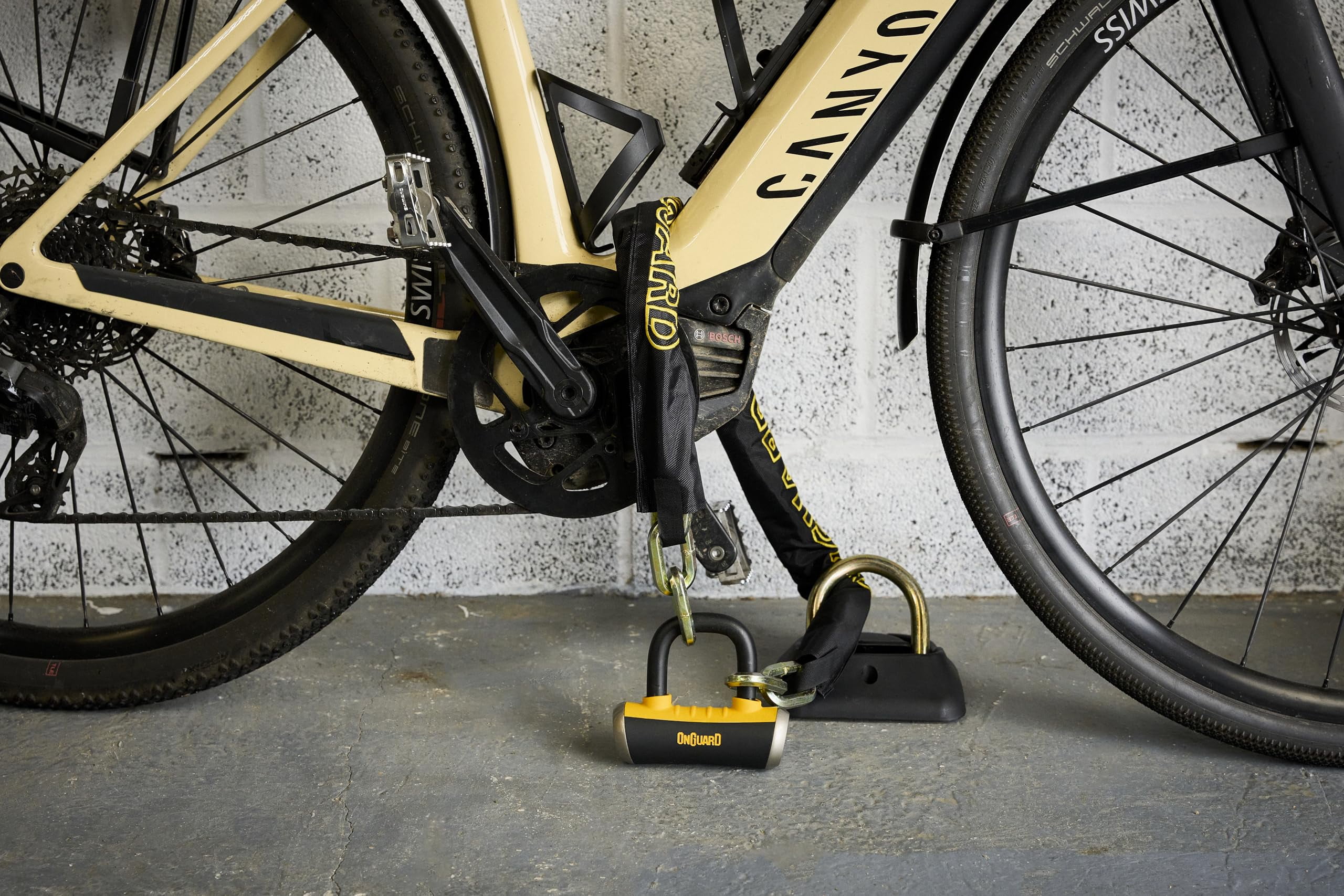 OnGuard Bicycle Ground Anchor #8312 Gold 16mm - Outdoor Bike Lock Fixed Security