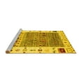 thumbnail image 2 of Ahgly Company Machine Washable Indoor Round Abstract Yellow Contemporary Area Rugs, 5' Round, 2 of 4