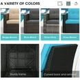 thumbnail image 5 of Cozyhom 3-Seat Outdoor Patio Sofa, PE Rattan Wicker Aluminum Frame Sectional Couch, Black/Blue, 5 of 5