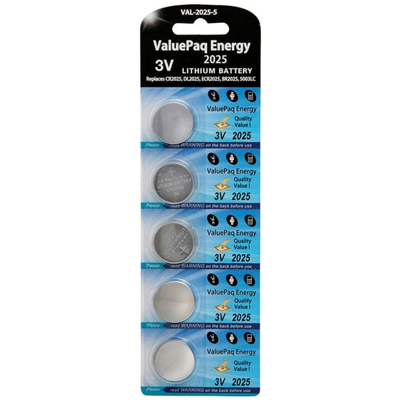 Dantona VAL-2025-5 ValuePaq Energy 2025 Lithium Coin Cell Batteries, 5 pk