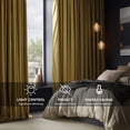 thumbnail image 2 of Half Price Drapes Signature Fool's Gold Velvet Blackout Curtains For Bedroom(1 Panel), 50WX 96L, 2 of 11