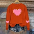 thumbnail image 5 of Amidoa Oversized Womans Tops Orange Pullover Valentines Sweatshirts Going out Heart Crew Neck Tees Ladies Blouses M, 5 of 6