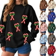 thumbnail image 4 of Jkety Christmas Plush Hoodies Funny Christmas Hoodies for Women Sweaters Long Sleeve Pullover Christmas Crewneck Sweatshirts White,S, 4 of 7