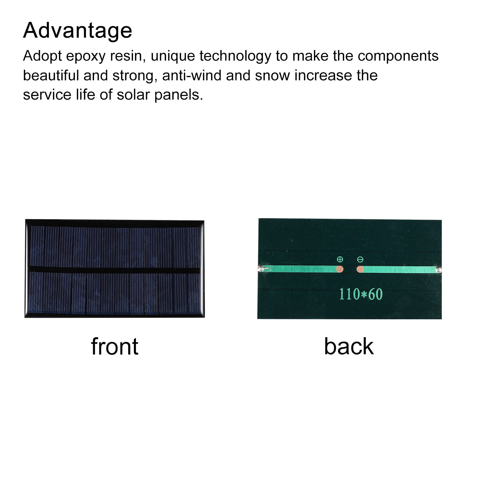 Unique Bargains Mini Solar Panel Cell 4V 200mA 0.8W 100mm x 80mm Black 6V