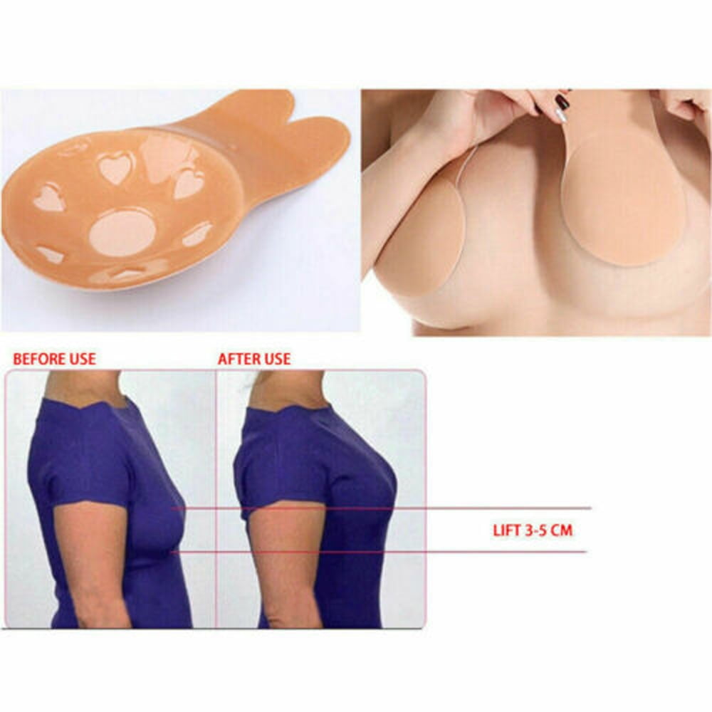 CAITZR Women Invisible Silicone Breast Pads Boob Lift Tape Bra Nipple Cover  Sticker Pad, Adhesive Nipple Cover Tape 