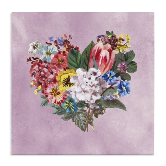Stupell Industries Traditional Heart Shaped Garden Blooms Canvas Art, 17 x 17, by Melissa Wang