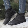 thumbnail image 4 of Botas de nieve de invierno para exteriores, zapatos de algodón grueso con forro polar para hombres, zapatos de montañismo de cinco dedos impermeables, antideslizantes y cálidos para mujer, 4 of 6