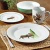 Better Homes & Gardens Nature Collection Moose Dinnerware, Porcelain, Set of 16