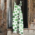 thumbnail image 2 of BiZtdJrK Prime Sales of The Day, St Patricks Jumpsuits for Women 2025 Funny Printed Cute Holiday Rompers Summer Casual Adjustable Strap Cotton Linen Overalls with Pockets Green XXXXL, 2 of 6