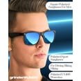 thumbnail image 6 of grinderPUNCH Mens and Womens Polarized Sunglasses UV400 Protection Classic Retro Driving Sun Glasses Trendy Fashion Shades - Blue, 6 of 7
