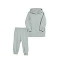 thumbnail image 3 of GYRATEDREAM Boys Girls 2 Pieces Tracksuits Outfits Athletic Hoodies Sweatshirts and Sweatpants Athletic Clothing Sets for 3-4Y Gray, 3 of 9