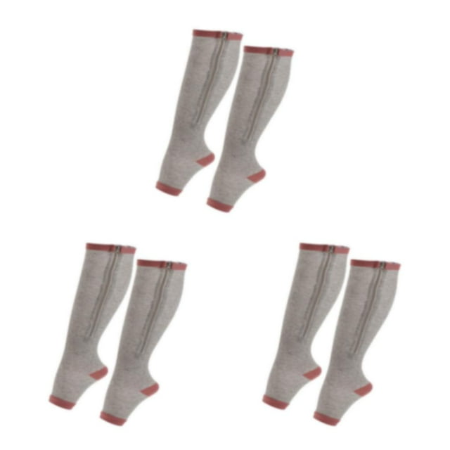 Guardoinrt Moisture-wicking And Durable Zippered Compression Socks Designed To Excel grey S/M 3Set