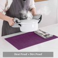 thumbnail image 5 of Table Placemats Set of 6,Retro Dark Purple Linen Bottom Non-Slip Kitchen Dining Tables Place Mat,Farmhouse Flax Texture Washable Table Mats for Home Dinner Holiday Party Banquet, 5 of 9