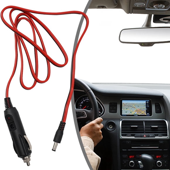 Lefu Black Car Cable 12V DC 5.5mmX2.1mm Charger Power Supply Adapter Power Cord